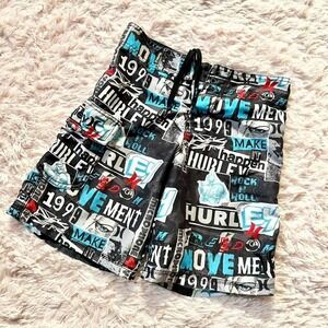 Hurley Graffiti Graphic 90s Grunge Beachy Surfer PopPunk Men's Board Shorts